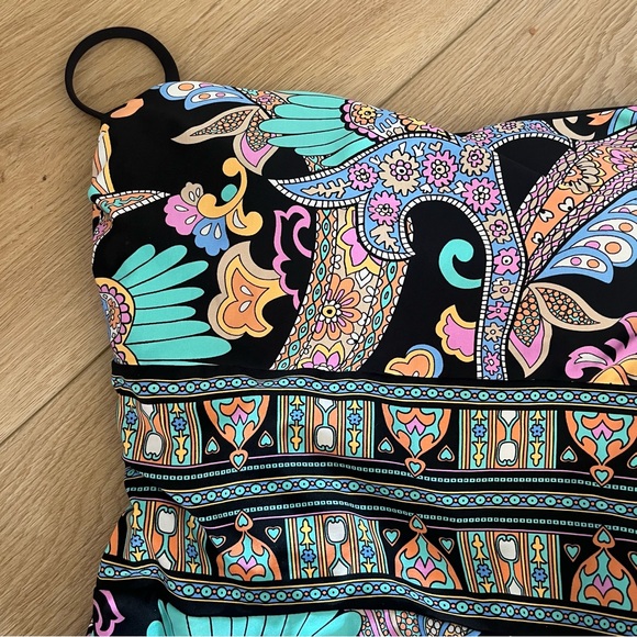 Sunshine 79 Paisley Patchwork Reversible Bandeau One Piece Swimsuit - Picture 7 of 16